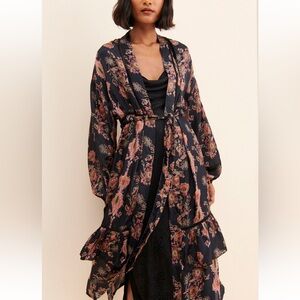 Floral Black Kimono